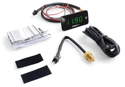 Produktbild von Voltmeter Thermometer Koso Slim Line New Generation grün 8 - 18 V 0 - 120 °C
