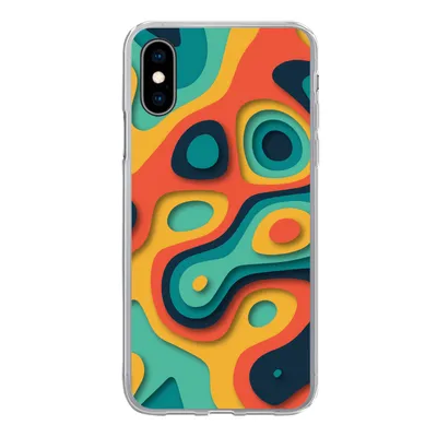 Produktbild von MuchoWow® Handyhülle Schutzhülle Hülle für iPhone X Kreis - Muster - Farben Silikon Softcase Handy Hülle - Handyhülle