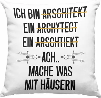 Produktbild von Trendation - Architekt Geschenk Deko-Kissen mit Füllung 40x40 Lustig  Deko-Kissen mit Füllung 40x40 mit Spruch Architektur Architekten Geschenkidee (Grün)