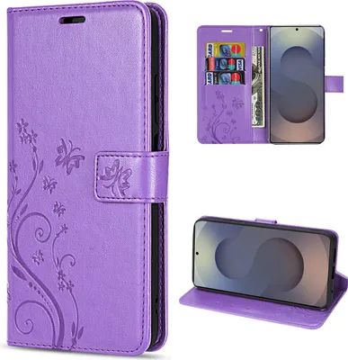 Produktbild von Hülle für Samsung Galaxy S25 Ultra Handyhülle Handy Tasche Wallet Case Flip Cover in Lila