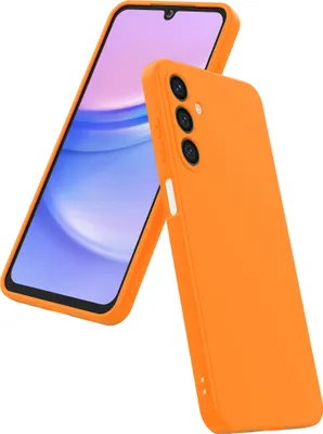 Produktbild von Smartphonica Telefon Fall geeignet für Samsung Galaxy A15 Silikon mit weichen schützenden innen - BackCover Fall weich innen - Orange