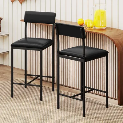 Produktbild von YITAHOME Barhocker, 2er Set, Barstühle, Küchenstühle, Ergonomische Fußstütze für Küche/Esszimmer, Schwarz
