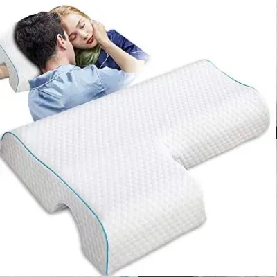 Productafbeelding van Nekkussen Traagschuim - Ergonomisch Kussen - Ondersteunend Kussen - Comfortabel Kussen - Ademend Kussen - Armgat voor Zijslapers - Slaapkussen