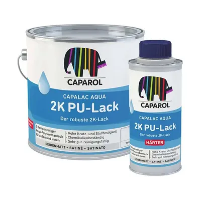Produktbild von Caparol Capalac Aqua 2K PolyurethanLack, weiß Set Komp. A+B, 750ml : 750 ml