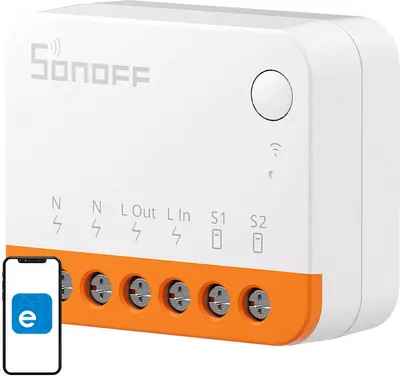Obrázek produktu pro Sonoff MINIR4, Bezdrátový, Wi-Fi, Oranžová, Bílá, Zeď, 2400 MHz, 802.11b, 802.11g, Wi-Fi 4 (802.11n)