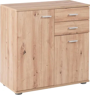 Produktbild von Kommode - 71 x 76 cm - 2 Türen - 2 Schubladen - Artisan Eiche Nachbildung