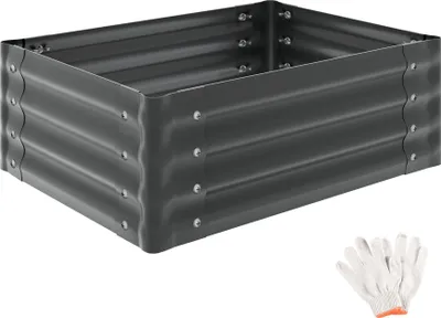 Produktbild von tectake Hochbeet verzinkter Stahl 80x60x30 cm 130 l Grau Pflanzkasten Gemüsebeet Gartenbeet Pflanzbeet offener Boden Beetkasten Metall