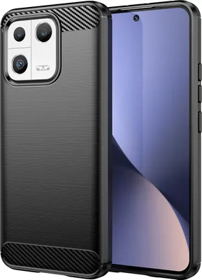 Produktbild von Xiaomi 13 Hülle, Carbon-Faser TPU Silikon Stoßfest Schutzhülle für Xiaomi 13 Schwarz