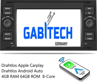 Produktbild von 7 zoll Android 13 Autoradio GPS Navi für Ford Focus Transit C S MAX Fiesta Galaxy Mondeo Fusion Kuga Connect. Drahtlos Carplay und Android Auto.