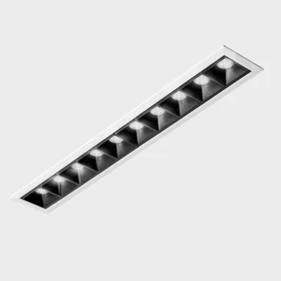 Zdjęcie produktu dla KOHL LIGHTING NSES Oprawa do wbudowania z ramą 280 x 45 mm, biało-czarna, 20 W, 30° kąt rozsyłu światła, CRI 90, 3000 K, bez możliwości ściemniania