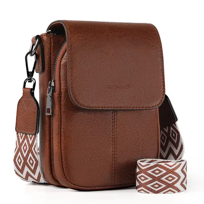 Produktbild von Umhängetasche Damen Handy Crossbody Bag Handytasche zum Umhängen Damen Klein Ciryrucksack damen für Pendeln Reise Campus Sport Rucksäcke (Dunkelbraun)