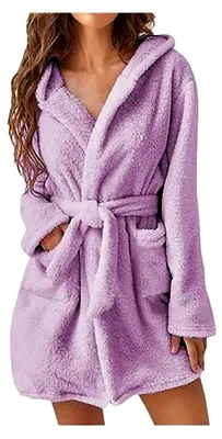 Produktbild von Kurzer Bademantel für Damen mit Kapuze in Oversized-Design