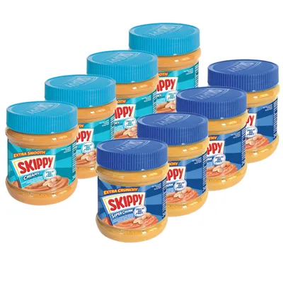 Produktbild von SKIPPY Erdnussbutter Bundle 4x "Creamy" 4x "Super Chunk" ohne Palmöl 8x 340g