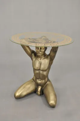 Produktbild von Glastisch Abstrakt Erotisch Beistelltisch Couchtisch Tisch Glas Penis Sex Stil