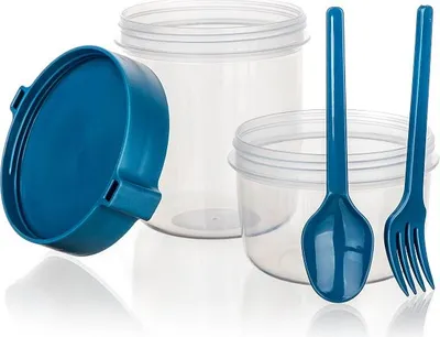 Obrázek produktu pro Krabička na oběd s příbory, nádoba na jogurt, nádoba na salát 700+400 ml