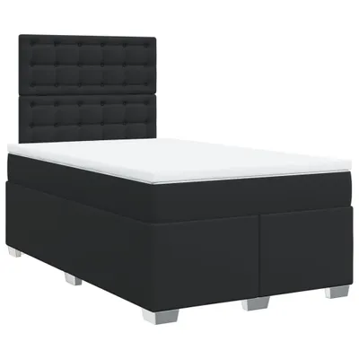Produktbild von Boxspringbett mit Matratze Schwarz 120x190 cm Kunstleder