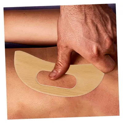 Produktbild von 2 Stück Holzschabewerkzeug für Fuß- und Rückenmassage, ergonomisch geformte Massageplatte