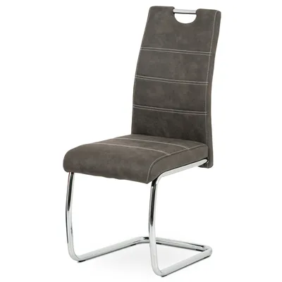 Produktbild von Esszimmerstühle, Schicht Anthrazitgrau Stoff Cowboy in Vintage Leder, Metall - HC -483 Grey3