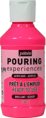 Obrázek produktu pro Lesklá akrylová barva k vylití - neonově růžová - 118 ml