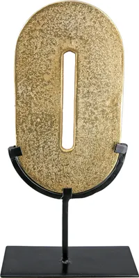 Image de Gilde Skulptur, oval, "Zero", Aluminium, goldfarben, VE 2, L. 6 cm, B. 15 cm, H. 29 cm 60185 4063387601853