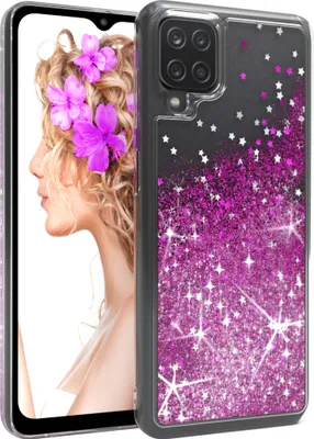 Produktbild von EAZY CASE - Glitzer Hülle kompatibel mit  Samsung Galaxy A12 Glitzer Schutzhülle, Soft Case, Backcover Transparent mit Motiv