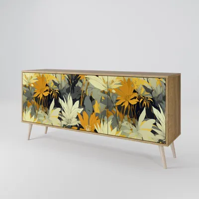 Produktbild von Spacerebels Kommode mit 3 Türen - Sideboard Komodenschrank - Highboard - Kleiderschrank Möbel - Wohnzimmer Schlafzimmer - 57,5×111×42 (HxBxT)