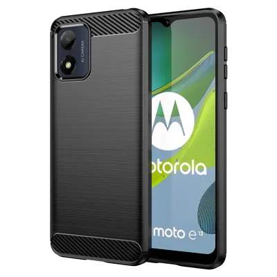 Produktbild von Carbon Shield TPU Hülle für Motorola Moto E13 - Schwarz KP26321