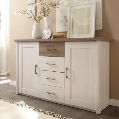Produktbild von Klassische Kommode AMSTERDAM 150cm weiß Landhaus Stil Sideboard Anrichte