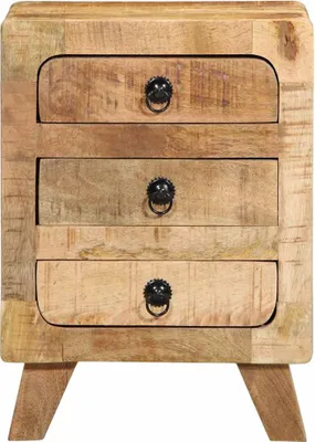 Produktbild von vidaXL Nachttisch 37x32x50 cm Raues Massivholz Mango