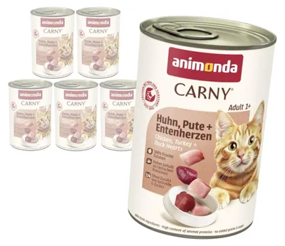 Produktbild von Animonda Carny Adult 6x400g Nassfutter für Katzen mit Huhn, Pute und Entenherzen