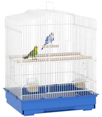Produktbild von PawHut Vogelvoliere Vogelkäfig Stahlvoliere mit Ständer Vogelhaus Blau