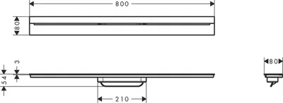 Produktbild von hansgrohe AXOR Drain Fertigset Durschrinne, 800mm, zur Wandmontage, 42526340