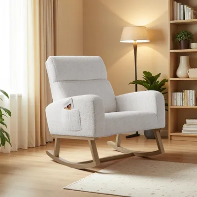 Produktbild von Ergonomischer Schaukelstuhl mit Armlehnen und Staufächern