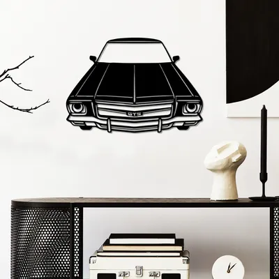 Produktbild von Wallity, Holden Monaro GTS 350 (1974), Dekoratives Wandaccessoire aus Metall, Schwarz, 100 % METALL, 60 x 42 cm