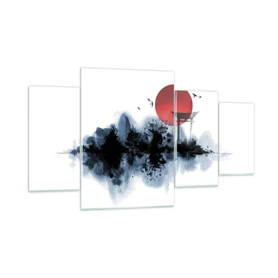 Produktbild von Bilder auf glas - 4 Teile - Rot Sonne Tor - 160x90cm - Glasbilder - Wandbilder - Bilder - Kunstdruck - zum Aufhängen bereit - Wanddekoration aus Glas - Glas Bilder - Wandbild auf Glas - GDL160x90-4666