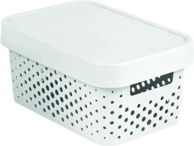 Productafbeelding van Curver INFINITY opbergbox met deksel en gaatjespatroon, 4,5 liter, wit