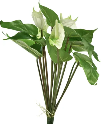 Produktbild von Künstliche Anthurie Flamingoblume Weiß 36cm Dekoblume