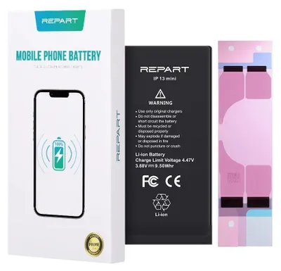 Immagine prodotto di Batteria REPART per Apple iPhone 13 Mini, maggiore capacità 2450 mAh, batteria per cellulare, batteria di ricambio agli ioni di litio, batteria per smartphone