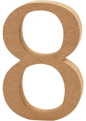 Produktbild von Creativ Company 56399, Deko-Zahl, Holz, Holz, 80 mm, 1,5 cm, 1 Stück(e)