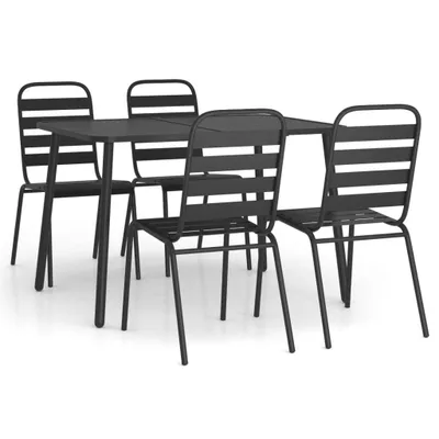 Produktbild von 5-tlg. Garten-Essgruppe Anthrazit Stahl