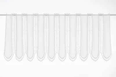 Produktbild von Gardinen Kranzusch Scheibengardine Strukturvoile Macramé-Stickerei 45x542,5 cm H/B weiß Bistrogardine Vorhang Küche 1er Pack