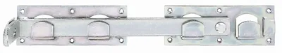 Produktbild von Alberts Doppeltorüberwurf mit versenkten Schraublöchern | galvanisch verzinkt | Dickschichtschutz | Gesamtlänge: 423 mm | Plattenlänge: 180 mm