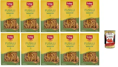 Produktbild von SCHÄR Senza Glutine Fusilli, Glutenfrei Pasta mit 20% Hirse, gluten free pasta, 10x 500g + Italian Gourmet polpa 400g