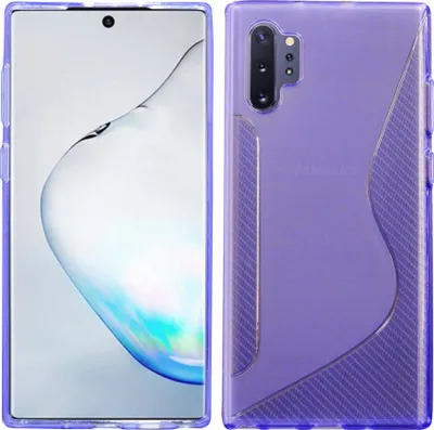 Zdjęcie produktu dla cofi1453® Etui S-Line Bumper kompatybilne z Samsung Galaxy Note 10 Plus (N975F) Silikonowe etui odporne na wstrząsy Etui na telefon komórkowy Etui TPU Pokrowiec Fioletowy