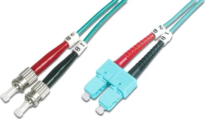 Image de Câble patch fibre optique DIGITUS, 2 x ST - SC-Duplex, OM3, 1,0 m