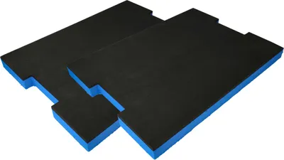 Produktbild von vhbw 2x Schaumstoffeinlage kompatibel mit Bosch Sortimo L-Boxx 4.0 LB4 Werkzeugkoffer - Hartschaum Blau
