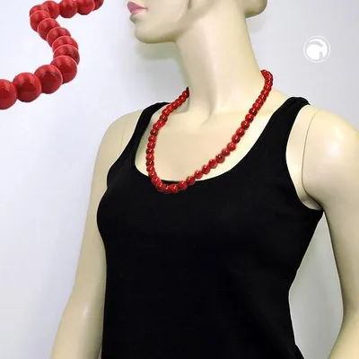 Produktbild von Kette, Perle 12mm, rot-schwarz