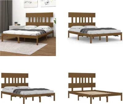 Produktbild von vidaXL Massivholzbett Honigbraun 200x200 cm - Bettrahmen - Bettgestell - Bett - Massivholzbett
