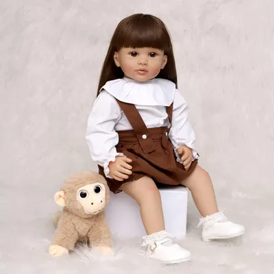 Immagine prodotto di Bambola Reborn realistica - 60 cm - Capelli castani