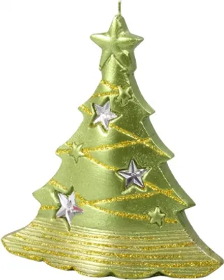 Zdjęcie produktu dla Nohel Świeca Ogrodowa DRZEWKO Z GWIAZDAMI V Świąteczna metaliczna 15x16cm